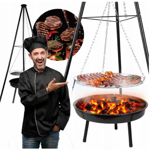  KAMIN TRINOŽNI ŽAR MREŽA ZA TABORNI OGNJEV VRTNA VISEČA VELIKA 50CM TABORNIŠKI OGENJ