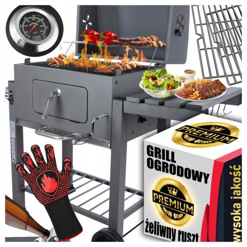  Vrtni žar na oglje za brikete Zaprt BBQ PRENOSNI S POKROVOM +