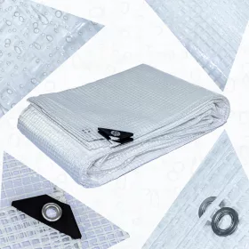   Prosojna ojačana zaščitna ponjava 10x15 m, 100g, vodoodporna in odporna na mraz