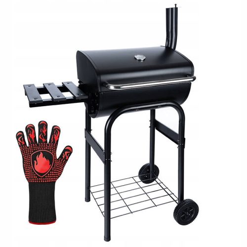  Prenosni BBQ žar s pokrovom vrtno oglje za brikete zaprt + dimnik