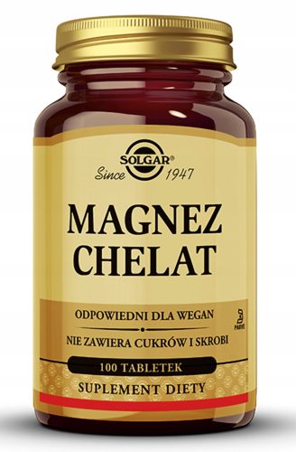 Solgar Magnez v Kelatirani Obliki, 100 Tablet - Za Zmanjšanje Utrujenosti