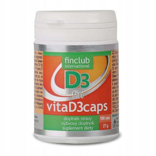 Fin VitaD3caps: Prehransko dopolnilo z vitaminom D3 iz ovčje lanoline, 100 kapsul