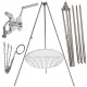  Stojalo za vrtni žar 200cm nerjaveče jeklo + rešetka 70cm + kolut + INOX vrv