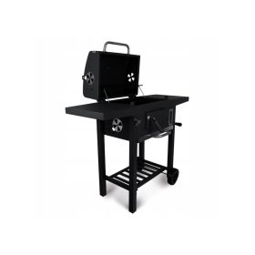    Velik žar na oglje s pokrovom in kolesi PEPELNIK NA REŠETKI IZ LITEGA ŽELEZA + TERMOMETER