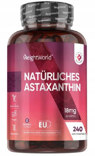 Astaksantin 18 mg iz mikroalg, 240 kapsul - Naravni dodatek