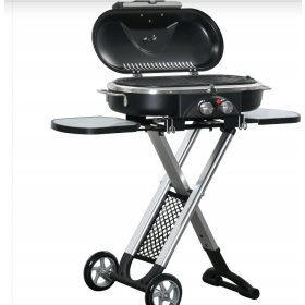    ZLOŽLJIV PLINSKI ŽAR Z 2 GORILNIKA S STRANSKO MREŽO NAMIZNA PLOŠČA