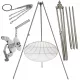  Stojalo za vrtni žar 225cm inox + rešetka 80cm + kolut + INOX vrv