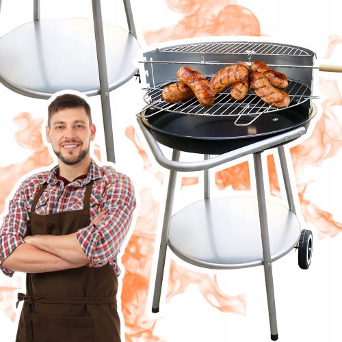  Okrogel prenosni žar na oglje 48 cm, vzdržljiv hlev za balkonski vrt