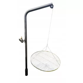    Vrtni žar na stebru, inox rešetka, premer 80, dolga palica