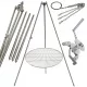  Stojalo za vrtni žar 250cm inox + rešetka 90cm + kolut + INOX vrv