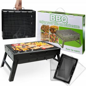    TURISTIČNI ŽAR PRENOSNI ZLOŽLJIV KOVČEK KAMP OGLJE Z ROČAJEM