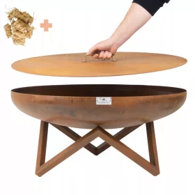    Ognjišče s pokrovom Garden Set Deep Bowl 100 cm Corten Steel 3 mm
