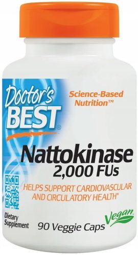 Doctor's Best Nattokinaza 2000 FU - Veganske Kapsule, Brez Glutena in GMO