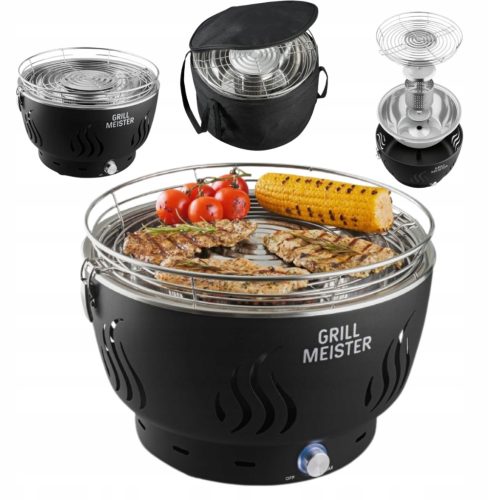  Namizni žar na oglje z ventilacijo GRILLMEISTER AG34 C1 brezdimni ČRN