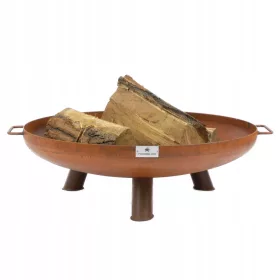  Kamin Corten globoke noge + ročaji 70 cm