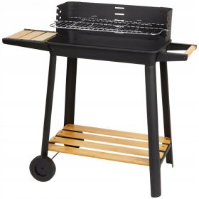    ŽAR NA OGLJE NA KOLESIH Z ROČAJEM IN POLICO Barbecue Rosario
