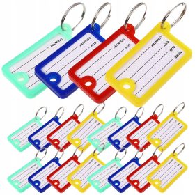  40 BARVITIH, PRAKTIČNIH OBESKOV ZA KLJUČE Z ETIKETAMI