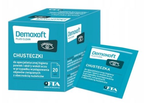 Demoxoft Plus Clean Vlažilni Robčki za Oči, 20 Vrečk