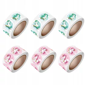    NALEPKE SAMOROG ZA ZAKLJUČEK DARILA 6 ROL (RAZLIČNE BARVE)