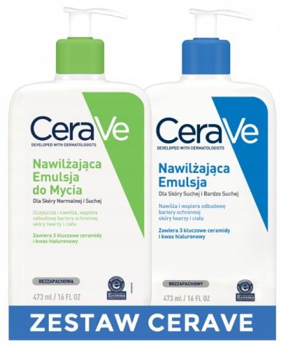 CeraVe Vlažilna Emulzija za Suho in Zelo Suho Kožo ter Emulzija za Umivanje