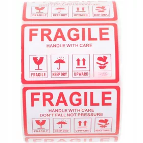    SAMOLEPILSKE NALEPKE "POZOR: OBČUTLJIVO" - BARVNE NALEPKE ZA EMBALAŽO
