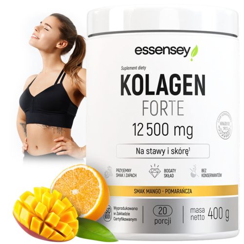 Kolagen Forte Essensey 12 500 mg - Okus Manga in Pomaranče, Brez Konzervansov