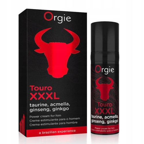 Krema Orgie Touro XXXL za močnejše erekcije in povečanje penisa, 15 ml