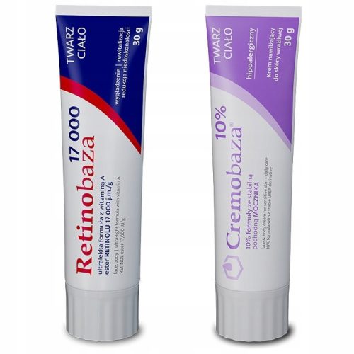 Komplet negovalnih krem Retinobaza 17000 & Cremobaza 10% za občutljivo kožo