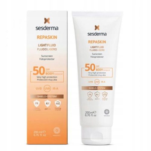 Sesderma Repaskin Lahki Fluid SPF50+ UVA UVB, Zaščitna Krema za Telo, 200 ml