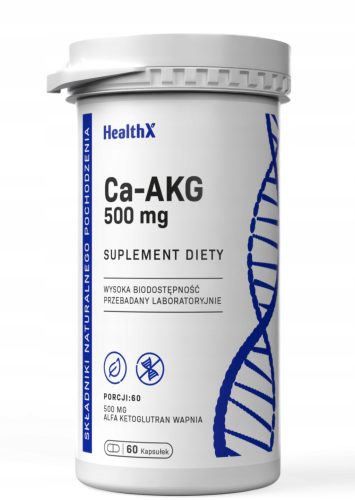 HealthX Ca-AKG Alfa-ketoglutarat Kalcija 99% kapsule - 60 x 500 mg
