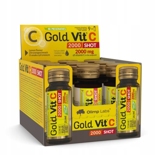 Olimp Gold-Vit C 2000 Shot - Inovativni Vir Vitamina C v Steklene Ampule