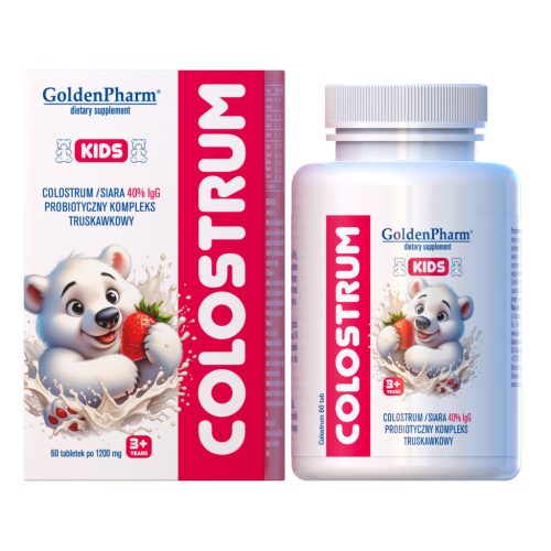 Colostrum Kids – Probiotični Kompleks z 40% IGG za Otroke, Jagodni Okus, 60 Medvedkov