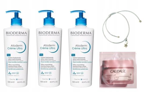 Bioderma Atoderm Creme Ultra - Vlažilna krema za suho in občutljivo kožo (3 x 500 ml) z brezplačno zapestnico