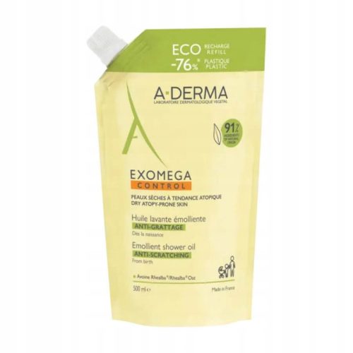 A-DERMA Anti-Scratch Refill Exomega Control Emolientno Olje za Čiščenje Telesa - 500ml