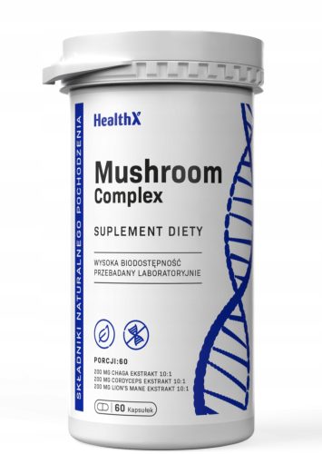 HealthX Mushroom Complex - Kompleks Gliv za Podporo Energije in Imunosti
