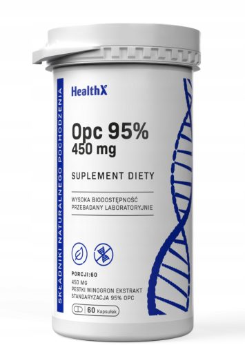 HealthX OPC 95% iz semen grozdja, 450 mg - 60 kapsul