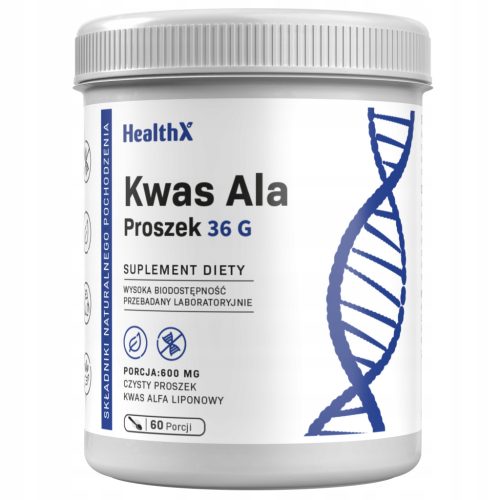 HealthX Alfa-lipoična kislina 36g - 600mg, Antioksidant za oksidativno ravnovesje
