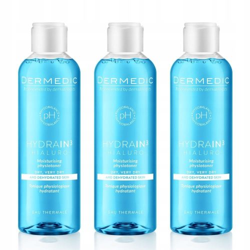 3x DERMEDIC HYDRAIN3 HIALURO FIZJOTONIK - Hidratantni Tonik za Občutljivo Kožo 3x200ML