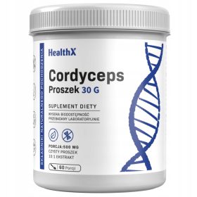   HealthX Cordyceps Maczużnik Ekstrakt 10:1 30g - Povečajte Energijski Nivo in Fizično Vzdržljivost