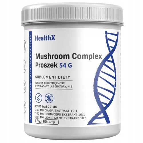 HealthX Mushroom Complex - Naravni podporno imunski kompleks z gobami, 54 g