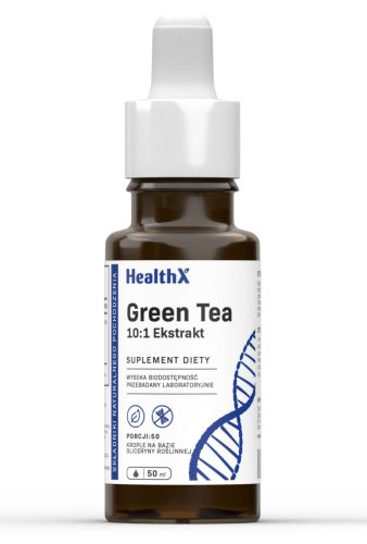HealthX Zeleni čaj EGCG Ekstrakt 10:1 Kapljice - 350 mg, 50 porcij