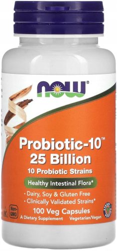 Probiotik-10 NOW Foods z 25 milijardami CFU, 100 kapsul