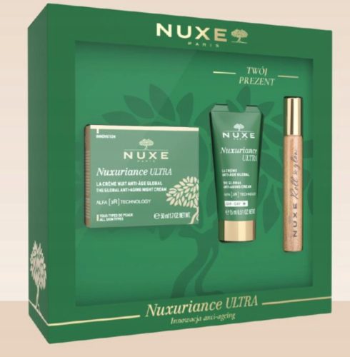 NUXE Nuxuriance Ultra: Komplet Nočna in Dnevna Kreme za Pomlajevanje + Olje z Bleščicami