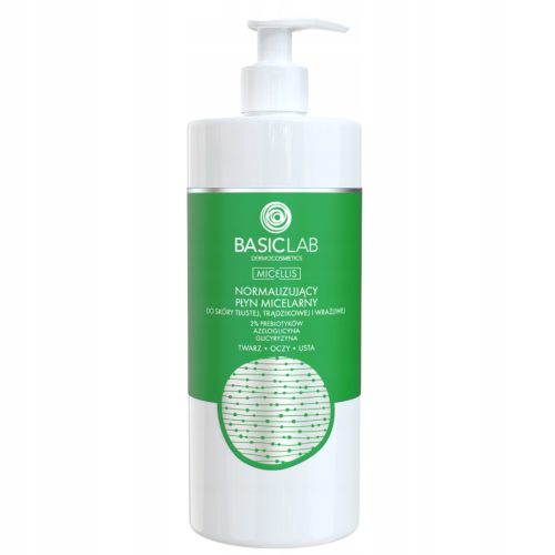 Micelarni čistilni tonik BasicLab za mastno in občutljivo kožo - 500 ml