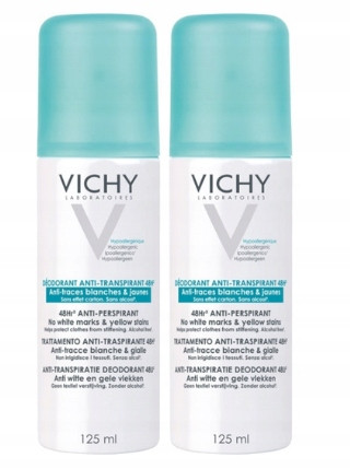 Vichy Anti-Perspirant dezodorant, 48-urna učinkovitost, 2 x 125 ml
