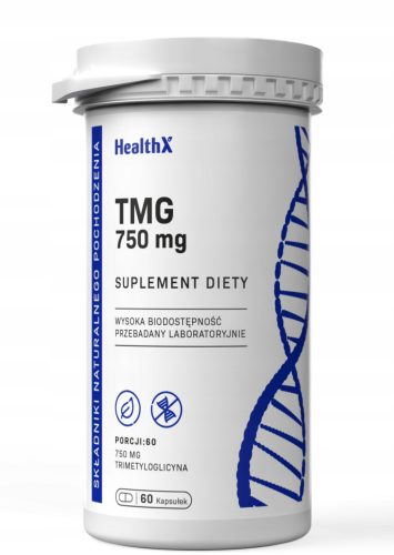 HealthX TMG Betain brezvodni 60 kapsul – 750 mg za podporo zdravja