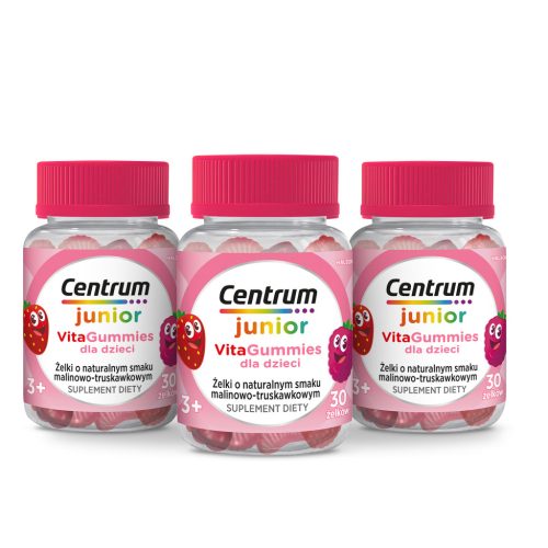 Centrum Junior VitaGummies, Prehransko dopolnilo za otroke, Malina-Jagoda, 30 želejev
