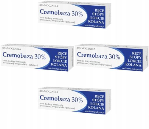 4x Cremobaza 30% Krema z Mocznikom za Roke in Noge, Suha in Razpokana Koža, 30g