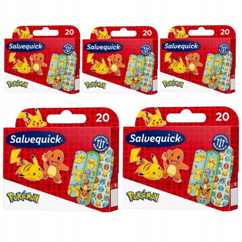 Paket 5 x SALVEQUICK obliži POKEMON 20 KOSOV - Idealni za aktivne otroke