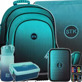   Starpak Gradient Ocean šolski set 5 v 1 – nahrbtnik, pernica, torba za čevlje, steklenička in škatla za prigrizke